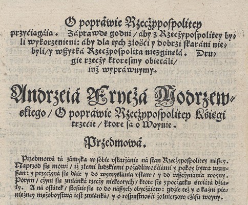 Wycinek ze starej gazety, na którym znajdują się czarne ozdobne litery i teksty w dwóch blokach.