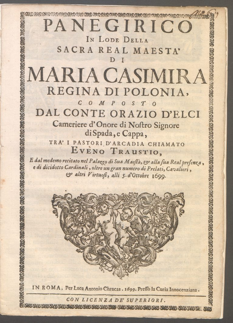 Karta drukowana z księgi rzymskiej. Zdjęcie ze zbiorów i dzięki uprzejmości Biblioteca di Archeologia e Storia dell'Arte, Rzym.